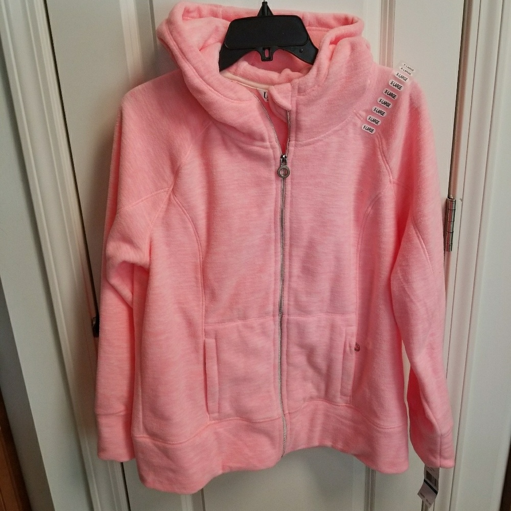 💗 DISCOUNT zip hooded fleece w/ media pockets